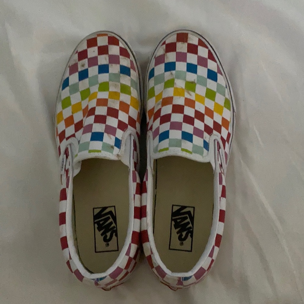 Rainbow checkered Vans